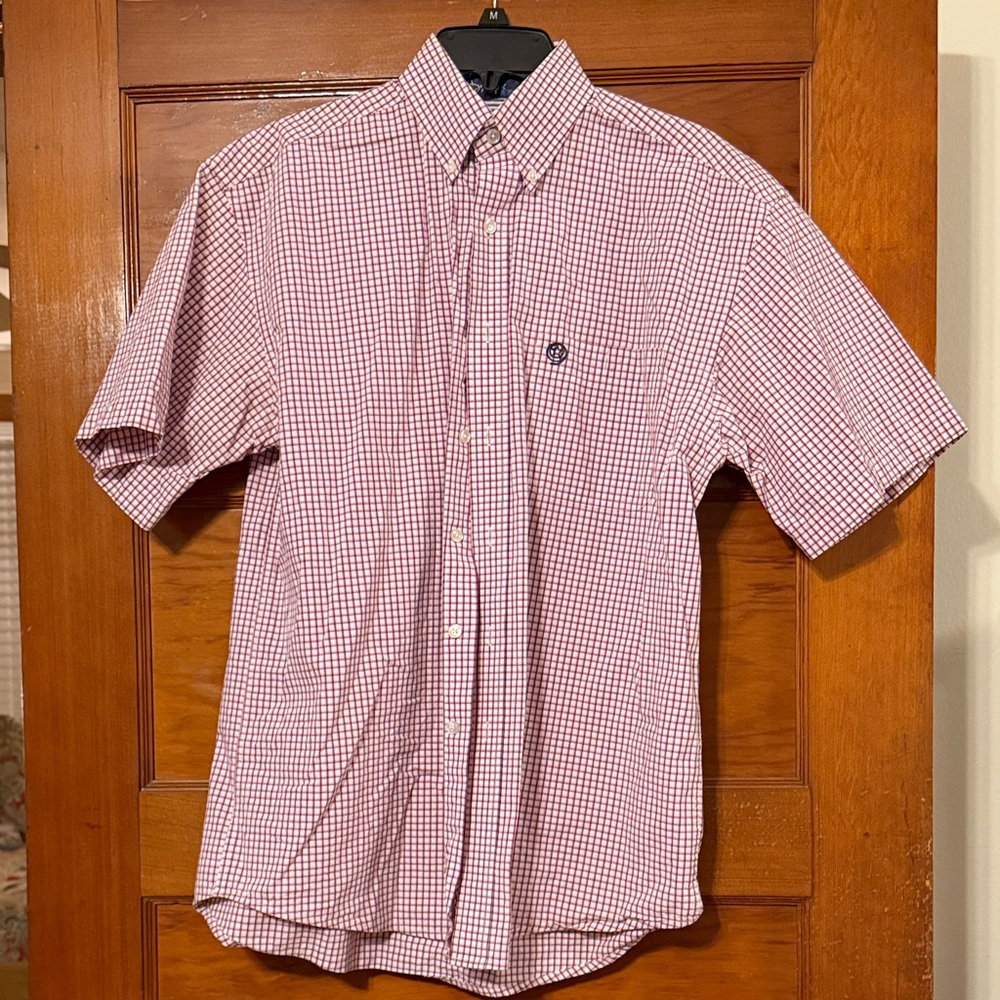 Wrangler Red and White Checkered Button Down Shirt